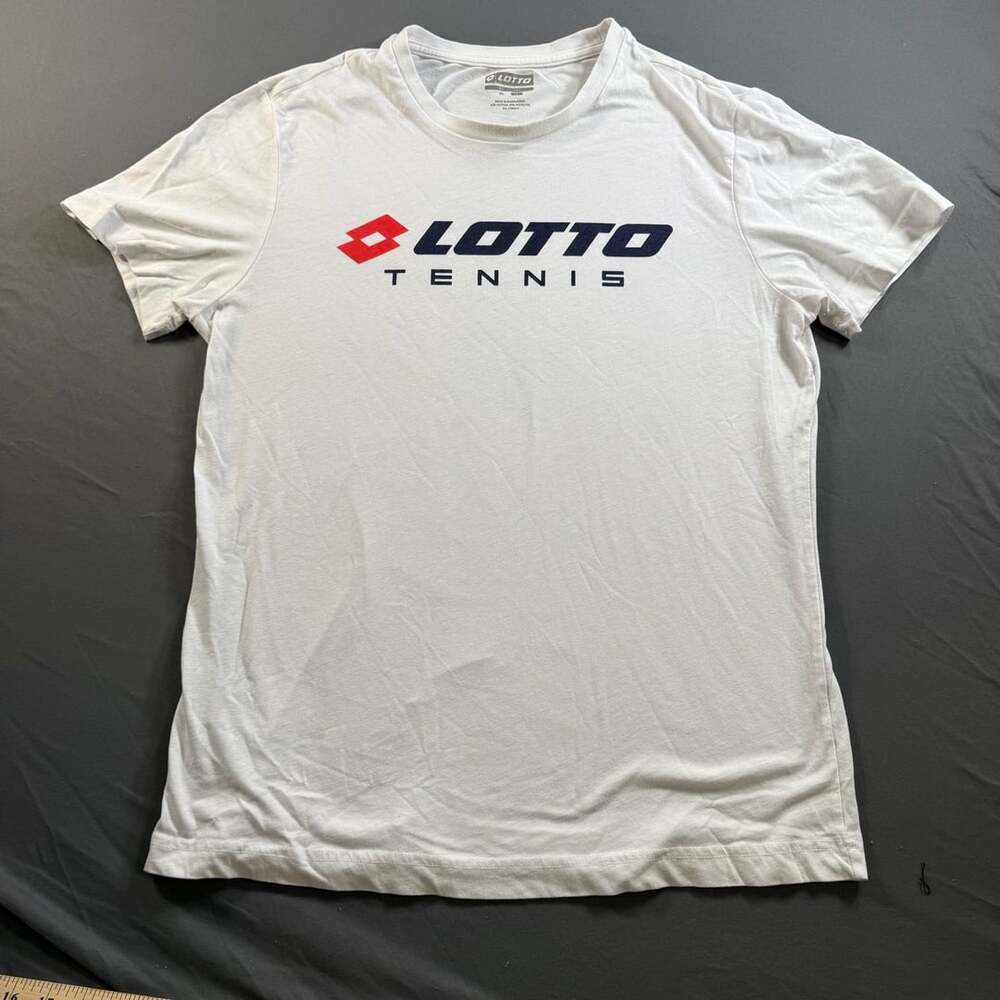 Lotto Tennis Logo Graphic Men's White T-Shirt Size L